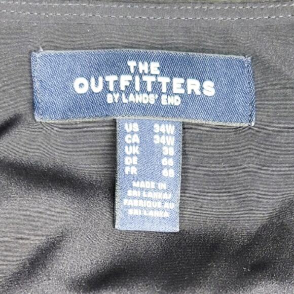 The Outfitters by Lands End navy with gold tone buttons popover blouse size 34W - Picture 7 of 11